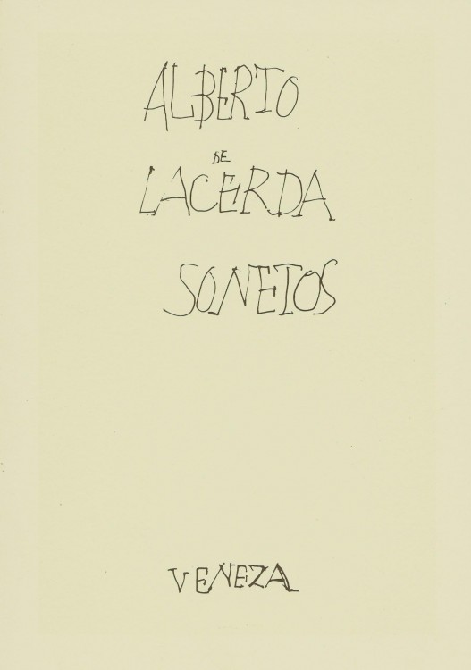 SONETOS. Capa de Vieira da Silva.