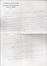 Carta Manuscrita de caracter politico datada e assinada.
