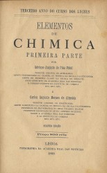 ELEMENTOS DE CHIMICA. Primeira parte. Terceiro anno do curso dos lyceus.