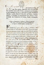 ORDEM DE CRISTO - Carta de de Mercê de Nomeação de Capelão emitida e assinada por Dom José de Castro, Dom Prior- Mór da Ordem de Cristo, do Conselho de Sua Alteza Real o Principe Regente, futuro Rei D. João VI, dirigida " A todos os Comendadores, Cavaleiros, e Freires" da Ordem de Cristo. Dada no Real Convento de Tomar, a dezoito de junho de 1805. Em papel impresso e manuscrito de com Selo Real de Impresso e com um muito bem conservado Sello em Lacre e Papel da Ordem de Cristo. Com as Assinaturas de Dom Jos